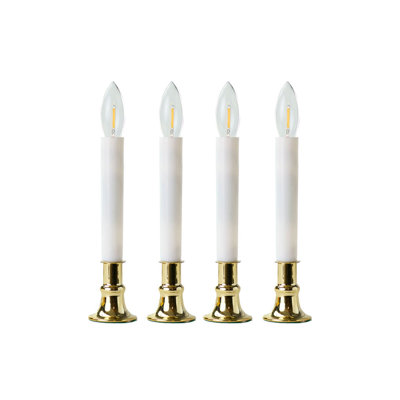 IMC electric candle w/LED bulb and sensor - set of 4