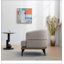 Fauteuil demi-tonneau moderne avec accoudoirs rembourrés-290685163