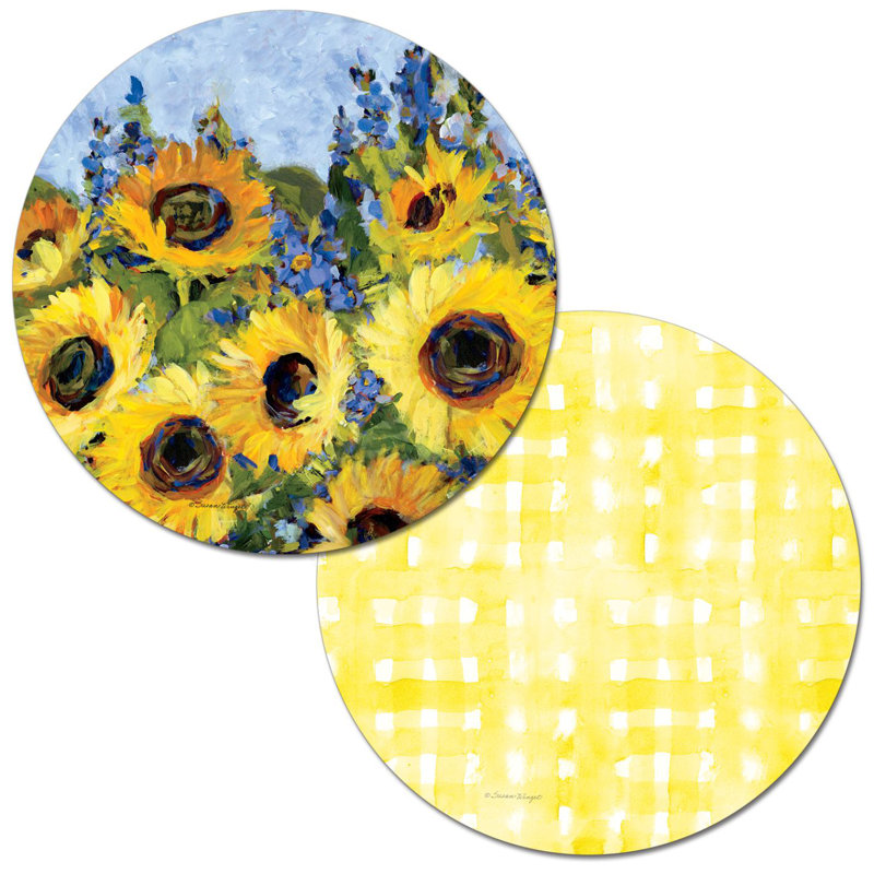Sunflower Gallery Reversible Round Easy Care Placemats