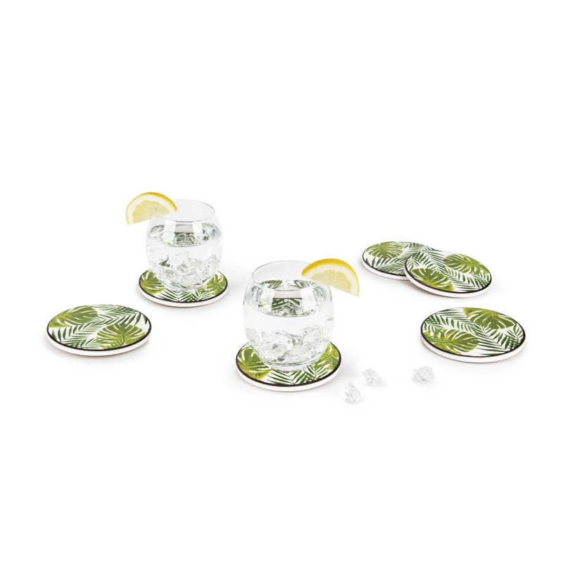 Foliage Round 6 Piece Coaster Set