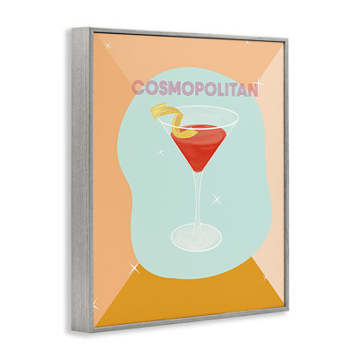 Modern Cosmopolitan Drink Framed Giclee Art by Ashley Singleton