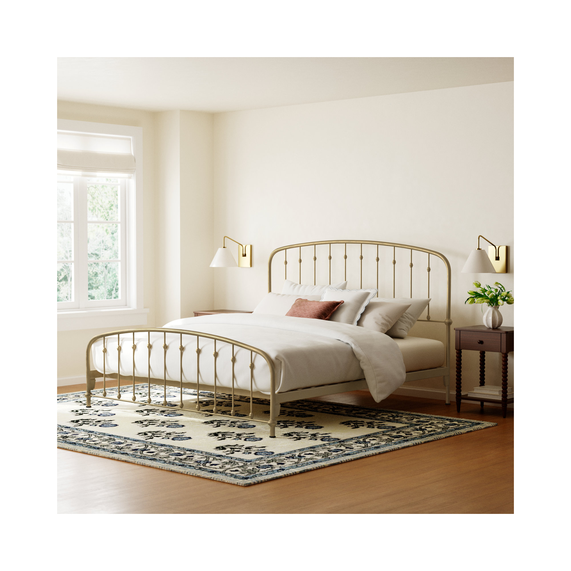 Wadsworth Metal Bed, Antique Bronze, King