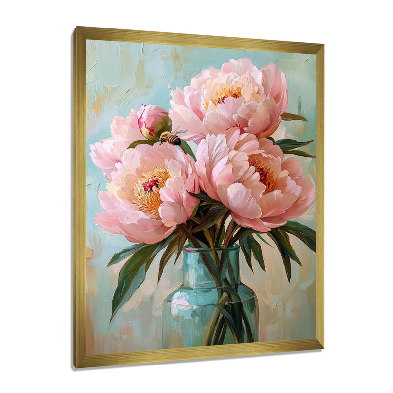 Denali - reproduction d'art sur toile florale, H 32 po x l 16 po, Reproduction encadrée d'une seule photo, Doré