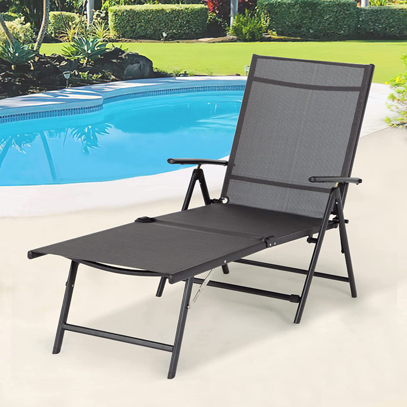 Chaise longue inclinable 54,7 po Hildale, Gris