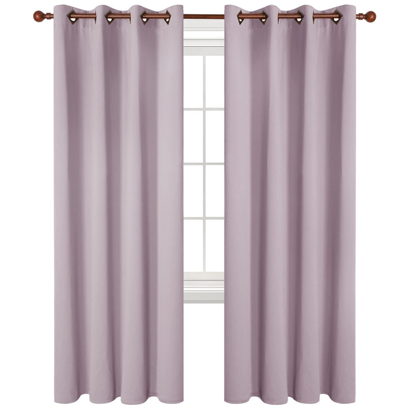 Room Darkening Curtain Pair, 52" x 95", Light Pink