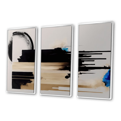 Dieterle " Blue Minimalist Abstract IV " 3 - Pieces