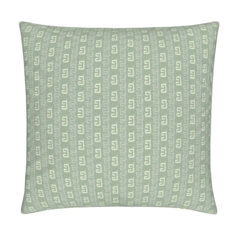 Gaga Greek Small Repeat Luxury Throw Pillow, Antique Jade, Square 22"