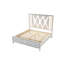 Grand lit de rangement en cristal avec finition en bois blanc