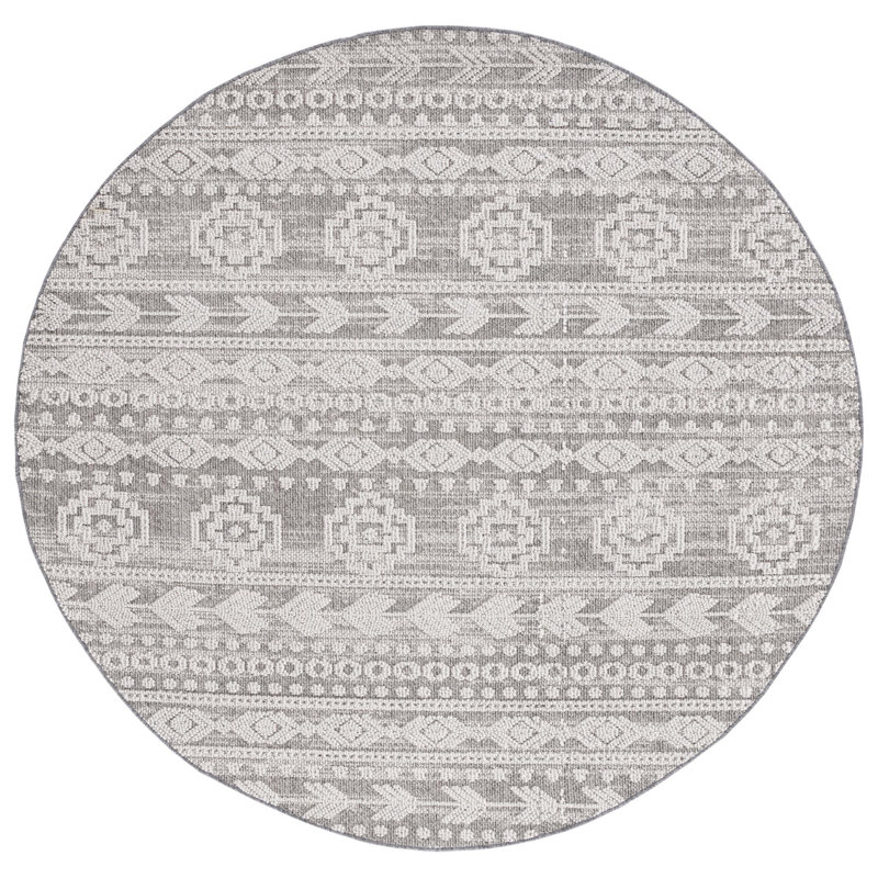 Abbigal 800 Performance Southwestern Indoor/Outdoor Area Rug, Round 6'7"