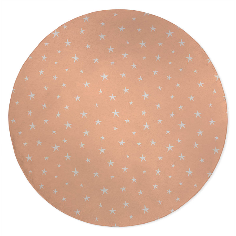 Starry Night Non-Slip Outdoor Rug, Round 5'