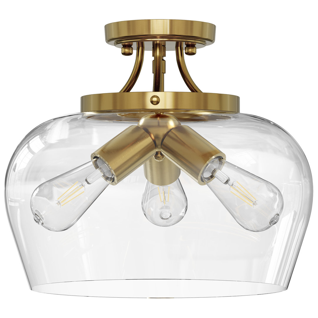 Penley Glass Semi Flush Mount 17 Stories Fixture 