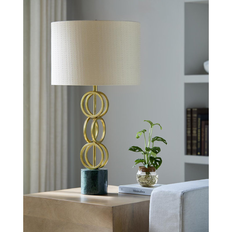 Parham Table Lamp, Black/Gray, White
