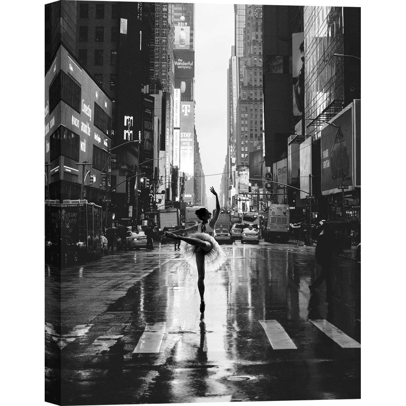 Manhattan Ballet II (B&W) by Julian Lauren - Wrapped Canvas Print, 100cm H x 70cm W x 4cm D