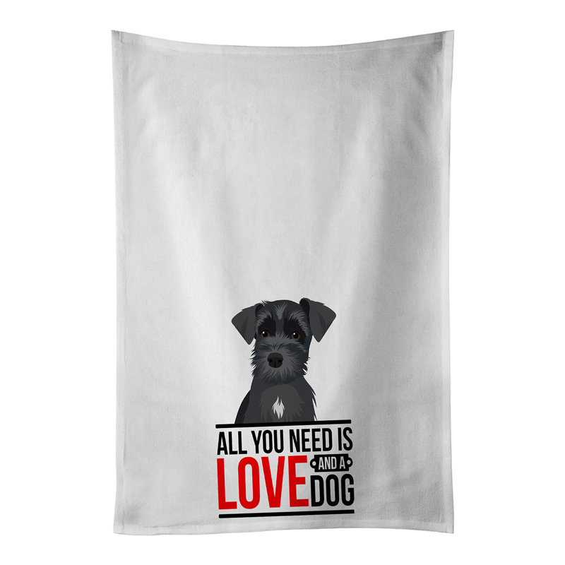 Ensemble de 2 serviettes de cuisine Schnauzer