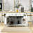 48 Inch Large Kitchen Island With Drop Leaf,power Outlet,internal Storage Rack,rolling Kitchen Storage Cart On 5 Wheels With 5 Open Side Racks For Kitchen,dining Room,white (not Include Stools)-1011188402