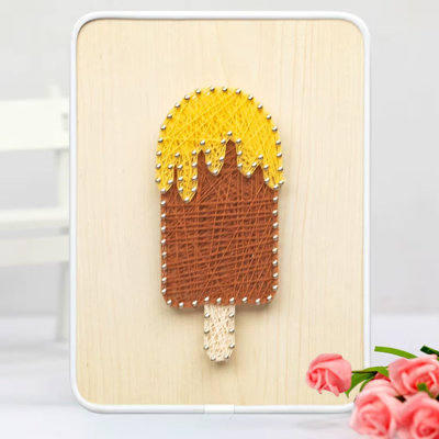 Kit de bricolage String Art - crème glacée. Trousse d'artisanat Wizardi F07-M12-3-DHBC28016