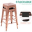 Ensemble de 2 tabourets de bar empilables en métal, tabourets de bar à hauteur de comptoir, tabourets de patio industriels de 24 pouces et tabourets sans dossier-875443010