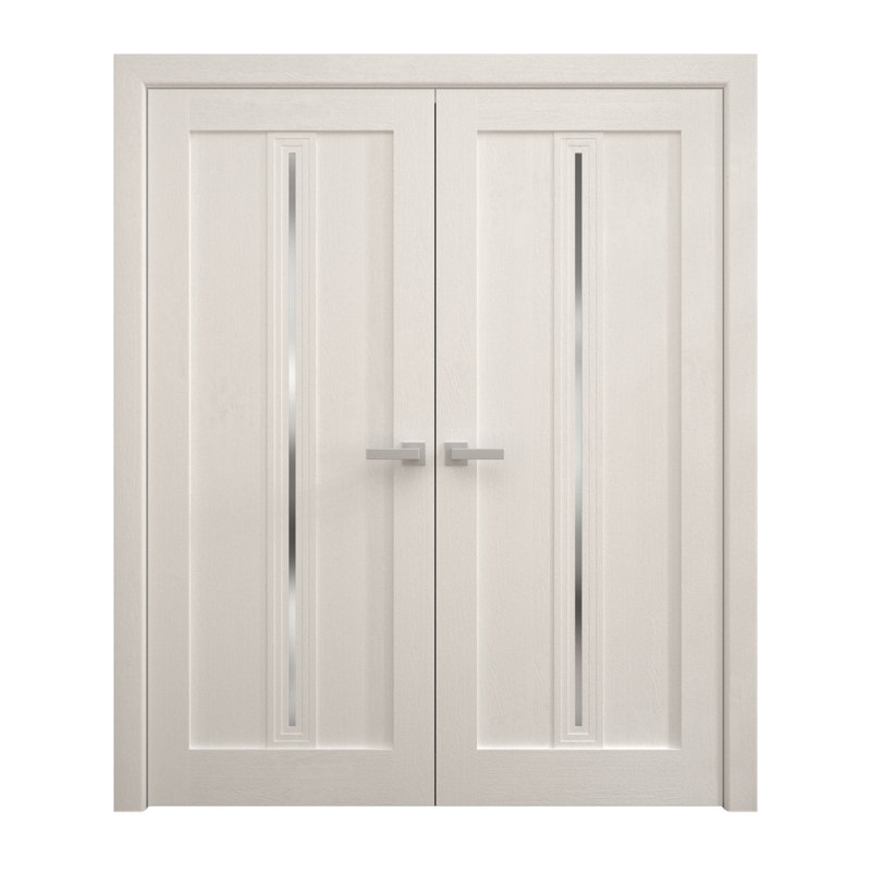 Portes doubles intérieures intérieures | Ego 5014 | Cadre de panneau intérieur en bois massif | Portes modernes pour placard