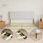 Base de lit tapissier grand format avec lattes en bois, aucun sommier tapissier requis
