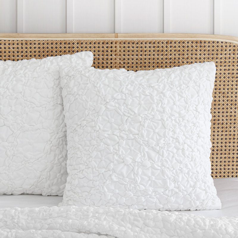 White Floral Bubble 26" x 26" Euro Sham Set