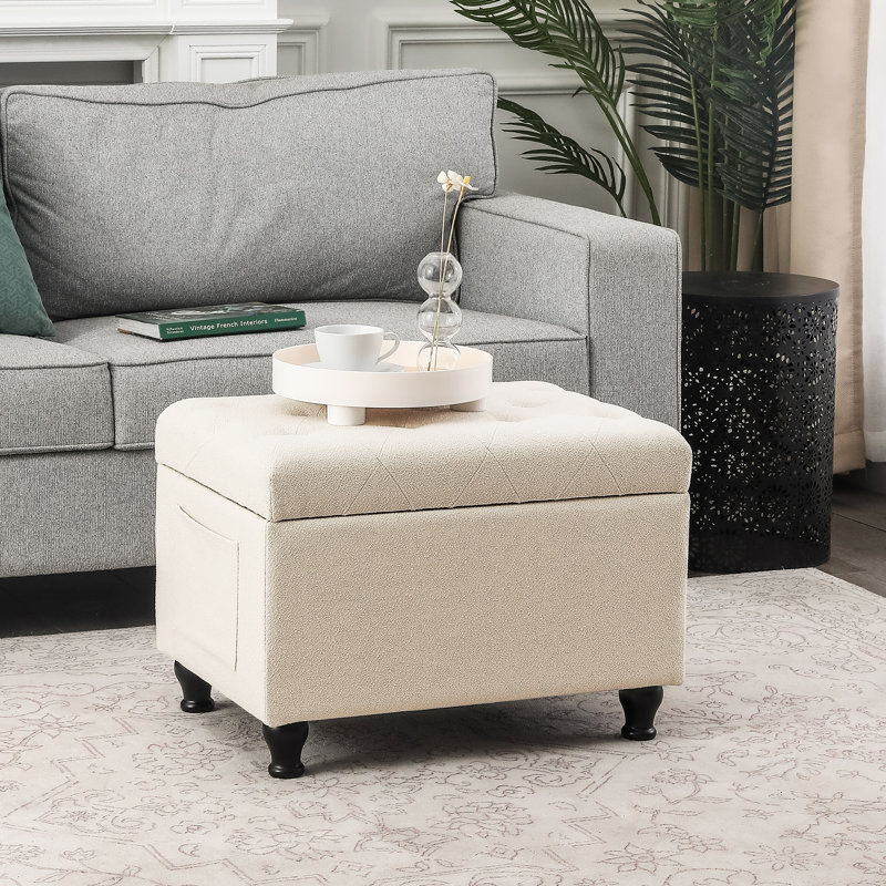 Repose-pieds avec rangement 24 pouces, Beige