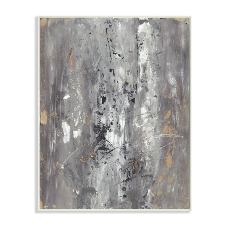 Conception abstraction inspirée de l'ancienne marque gris-brun, H 15 po x l 10 po, Plaque murale