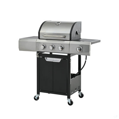 Barbecue au propane 3 brûleurs au propane en acier inoxydable avec brûleur latéral pour le barbecue en plein air, camping