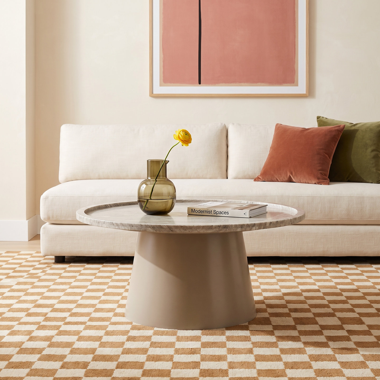 Frony 34" Genuine Marble Coffee Table