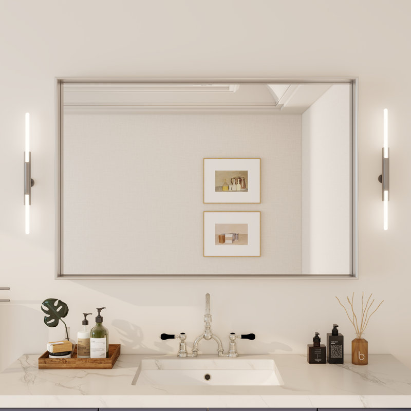 Miroir de salle de bain rectangulaire rectangulaire, 48 po x 32 po