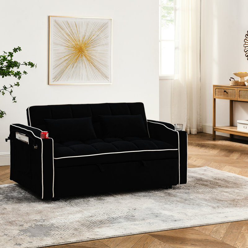 Lit réglable en velours avec cendrier et support pour téléphone portable avec 2 coussins confortables