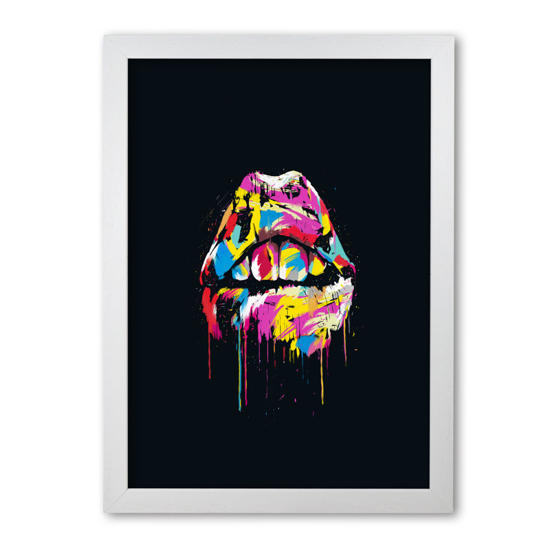 Colourful Lips by Mercedes Lopes Charro - Print, White Grain, 59.4 cm H x 42 cm W x 5 cm D