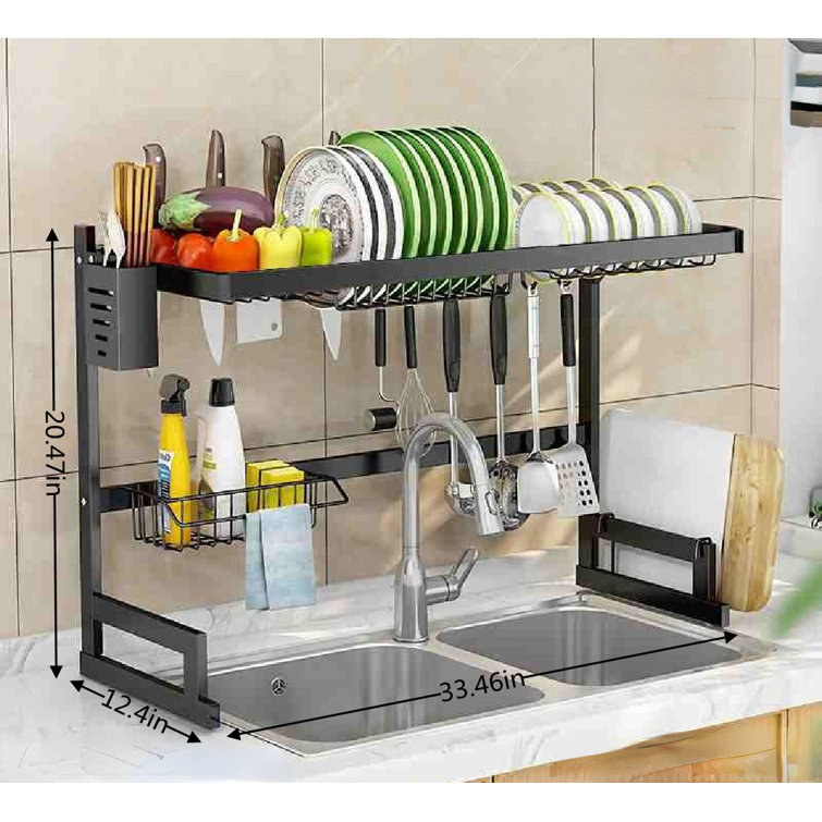 Captive Gala Carbon Steel Retractable over the Sink Dish Rack