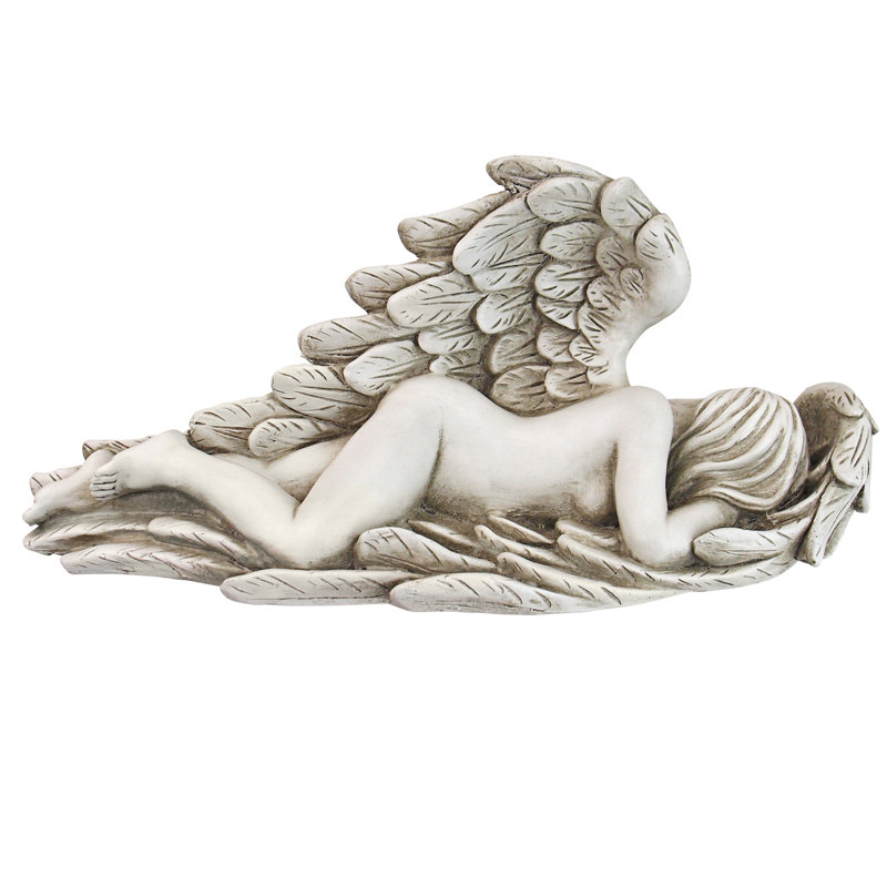Statue des anges divins déchirants, H 7,5 po x l 17,5 po x P 6 po, Blanc