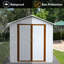 6X4 Ft Outdoor Storage Sheds Apex Roof White+Yellow
