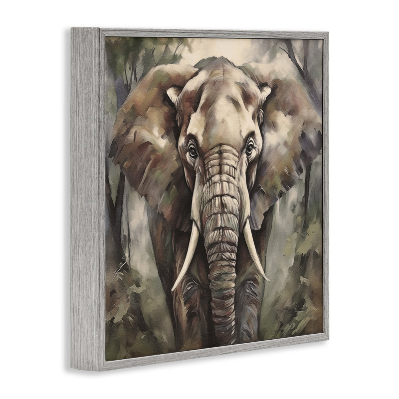 «Grey Elephant Portrait», estampe numérique par Noah Bay, Estampe numérique Farmhouse, H 17 po x l 17 po