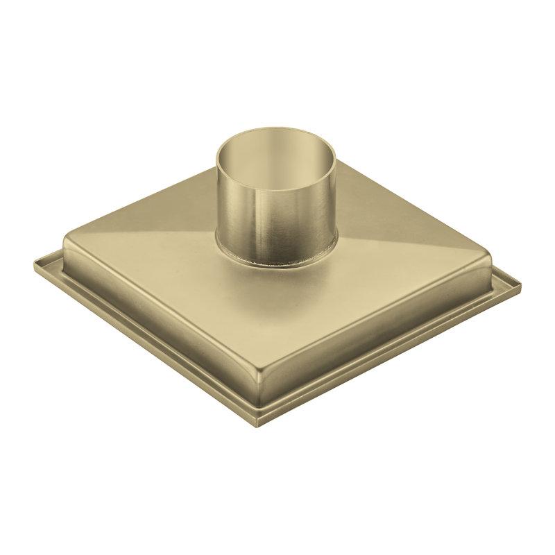 FlowGuard 6" Brushed Gold square grid drain, Brushed Gold