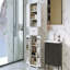 Armoire de rangement pour salle de bain avec espace de rangement multifonctionnel, tiroir avec glissières, tablette réglable-1202119908