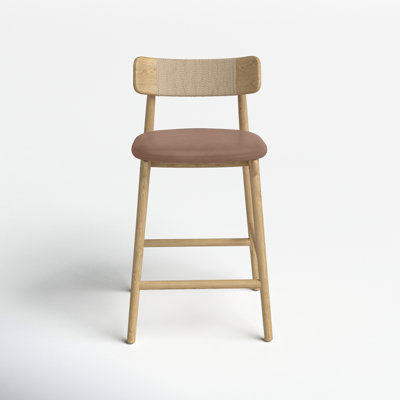 Sakina Upholstered Counter Stool with Solid Wood Frame
