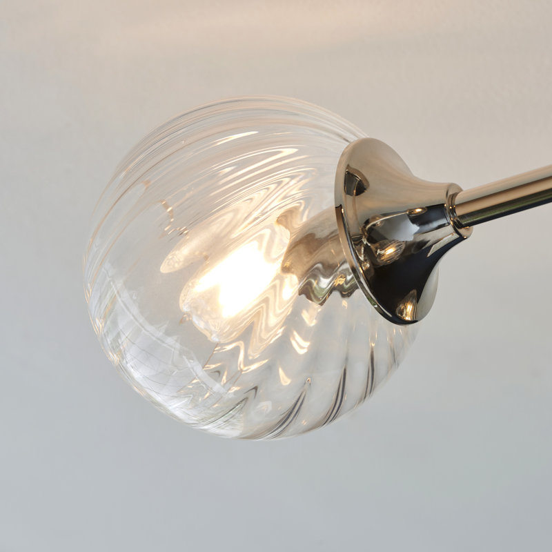 Londino Semi Flush Mount, Bright Nickel Plate/Clear
