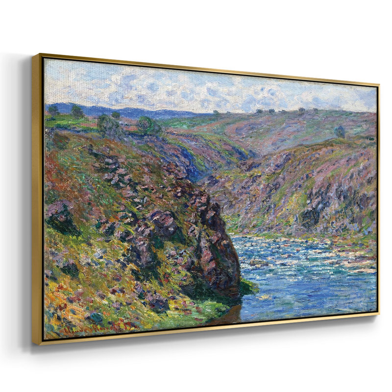 Vallée de la Creuse, effet de soleil, 1889 - reproduction sur toile avec cadre flottant, H 25 po x l 37 po x P 2 po, Or
