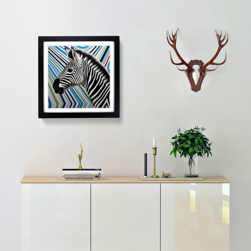 Single Picture Frame Print on Wood, Black Framed