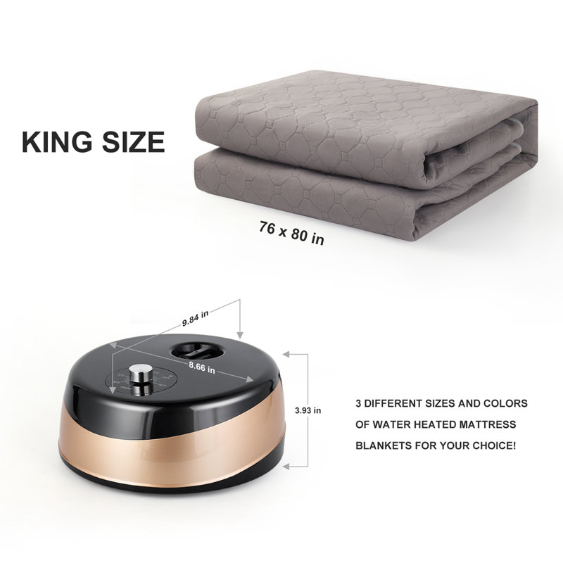 Protège-matelas chauffant en polyester Warmer King, Doré, Très grand lit