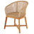 Cole And Grey Plastic Rattan Handmade Woven Rounded Living Room Light Brown Accent Chair With Teak Frame