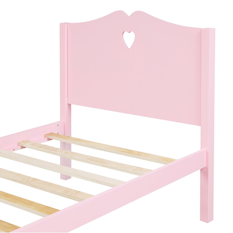 Twin Solid Wood Platform Bed by Red Barrel Studio®, Pink