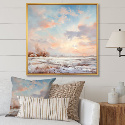 «Clouds Winter Scenery In Country Side», reproduction sur toile