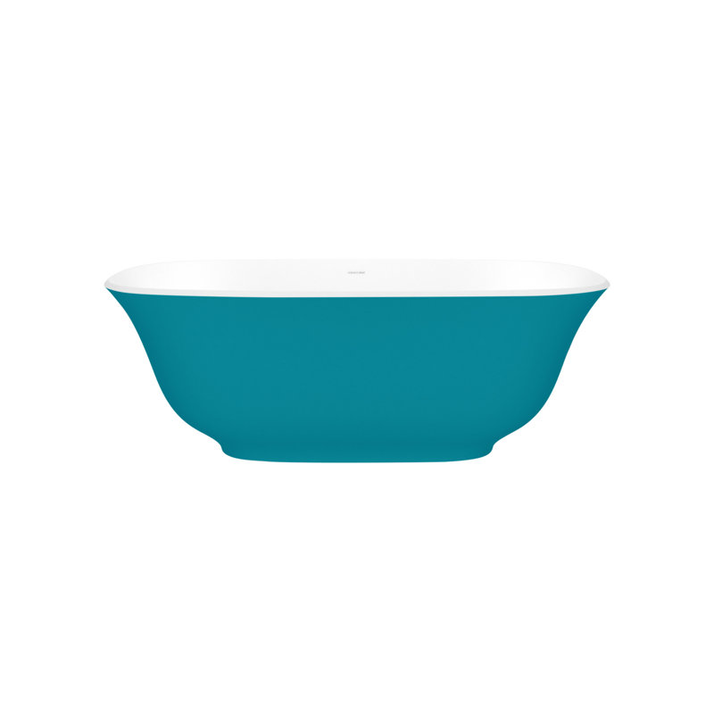 Amiata 59.75" x 28.625" Freestanding Soaking Bathtub with Void, Matted White, Tarpaulin Gray - Matte