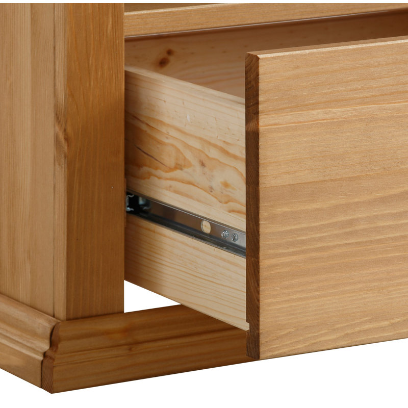 Makah 50.6cm W Solid Wood Bedside Table, Honey