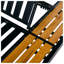 Structure de chaise longue en fer noir et bois d'acacia avec finition en teck