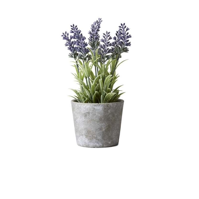 10'' Faux Flowering Plant in Stone Pot