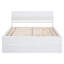 Cadre de lit double moderne avec lit gigogne simple et 2 tiroirs pour blanc brillant et blanc délavé